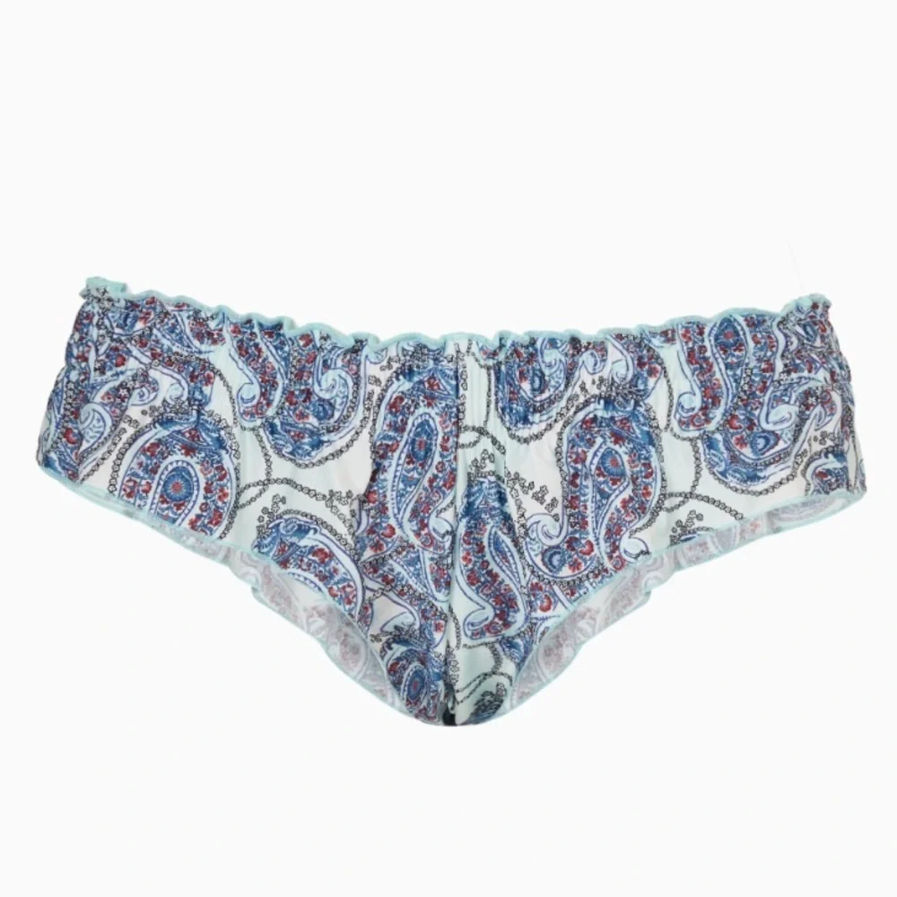 New! Frankie's Bikinis Pippa Shine Bikini Brief paisley thong 1076